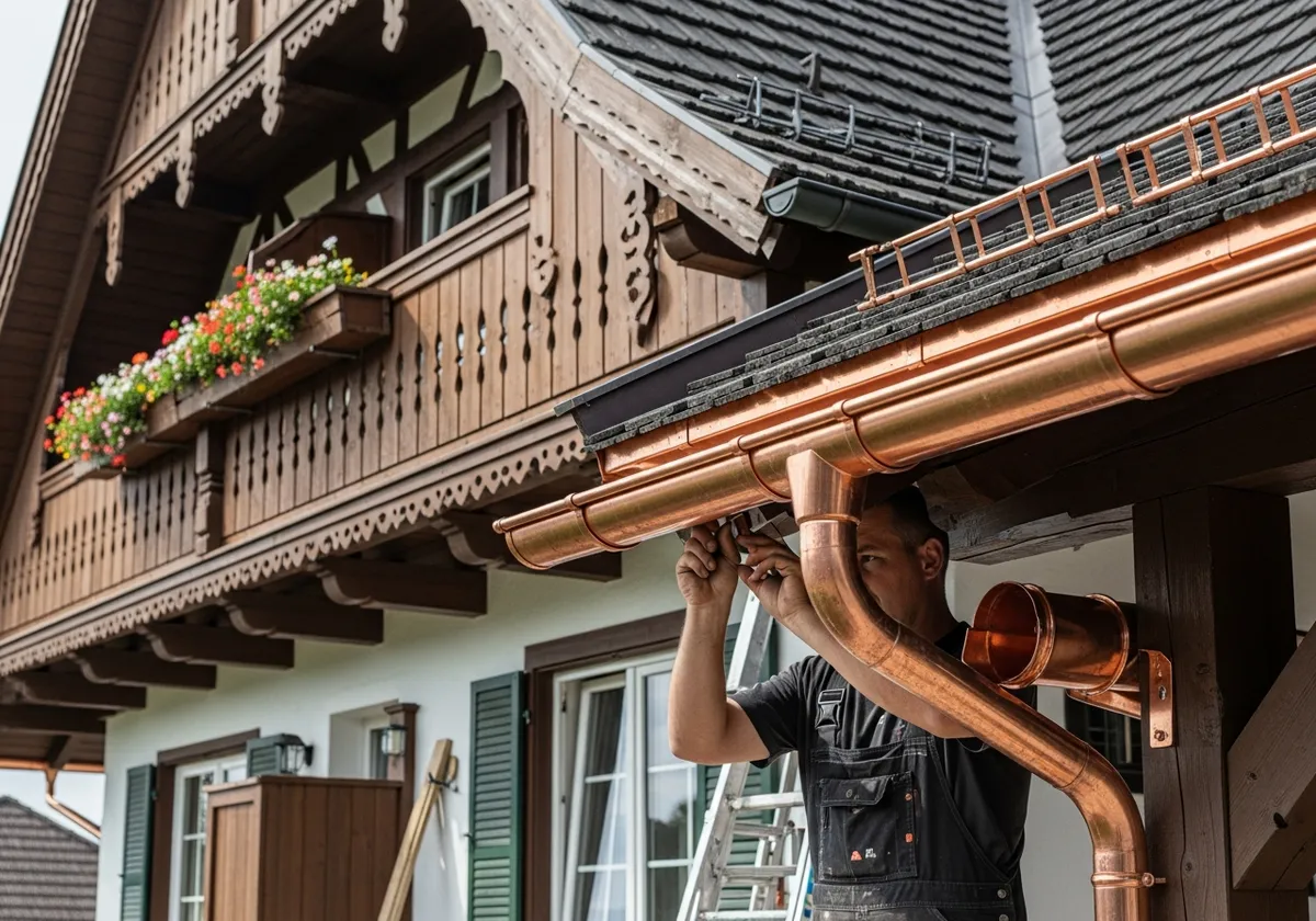 Dachrinne München Kupfer montieren – Spengler Regenrinne Installation Zink Aluminium Edelstahl Meisterbetrieb